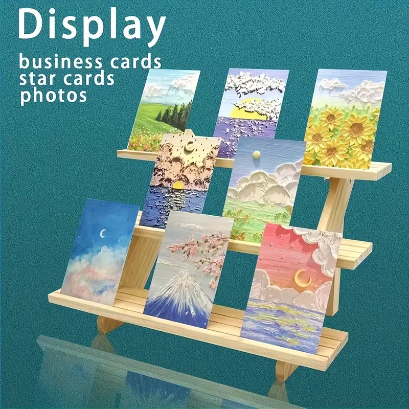 Multi-Tier Wooden Display Riser and Stand Set