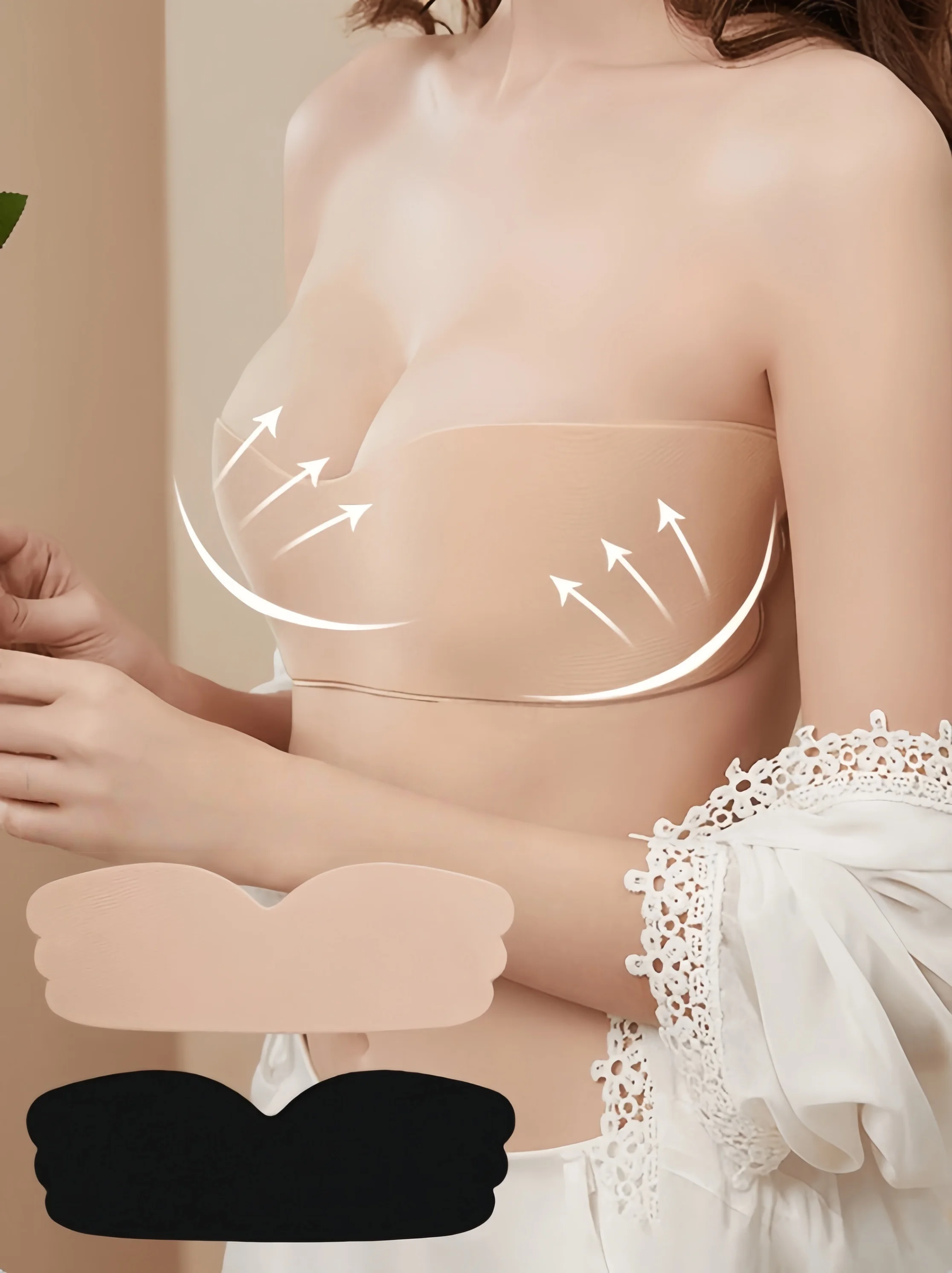 Adhesive Bra Strapless Sticky Invisible Push up Silicone Bra for Backless Dress