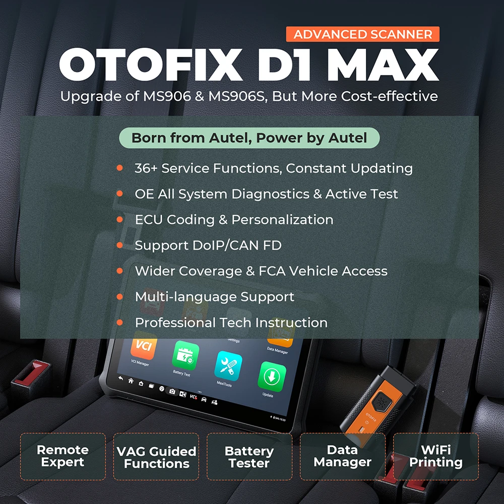 OTOFIX-D1 MAX OBD2 진단 스캐너 양방향 자동차 스캔 도구, ECU 코딩 DTC MS908 무료 업데이트 2 년
