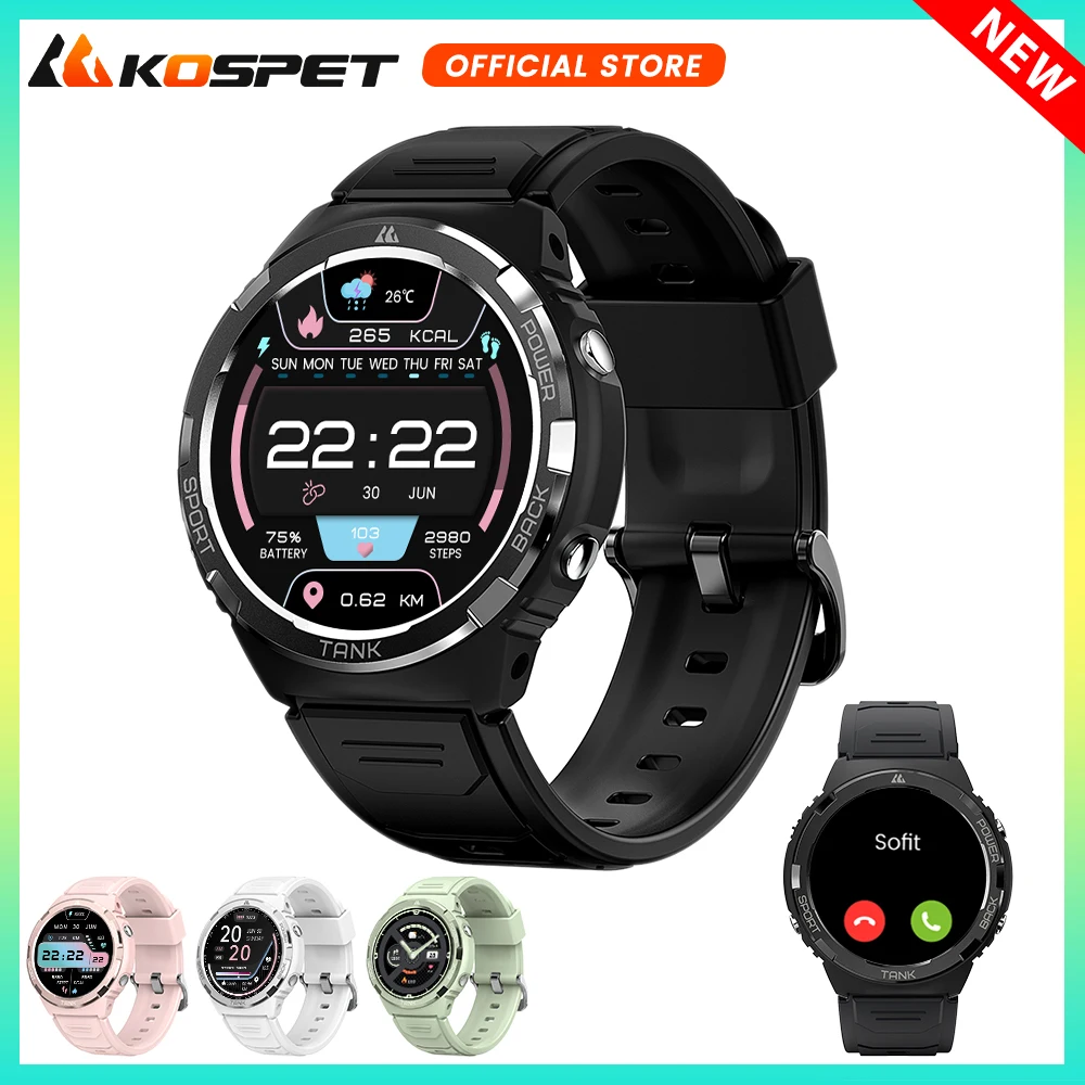  2023 KOSPET TANK S1 Smartwatch Women AMOLED AOD 5ATM Waterproof Smartwatches Bluetooth Call Fitness Tracker Ultra Smart Watch 