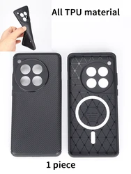 Magnetic Shockproof Clear Phone Case with MagSafe Compatibility - one plus 12 (Tpu black MagSafe)