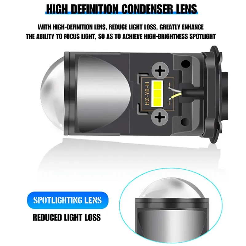 PANDUK Headlight Bulbs H4 Led Canbus 260000LM 9003/HB2 With Mini Projector Lens For Car Motorcycle Plug Play 6000K White 12V 24V