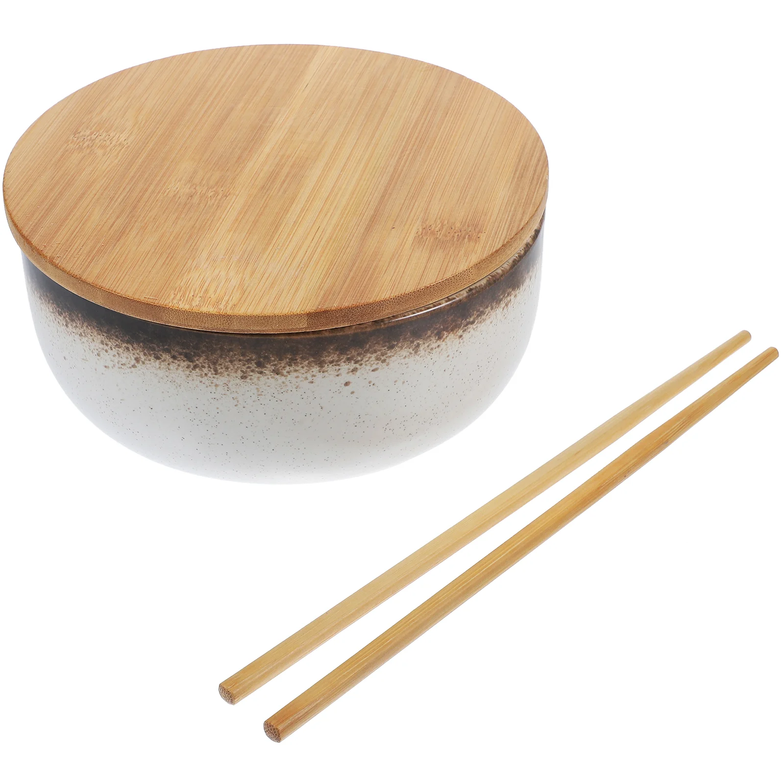 

1 Set of Ceramic Noodle Bowl with Chopsticks Ramen Bowl Kitchen Simple Soup Bowl Food Supply