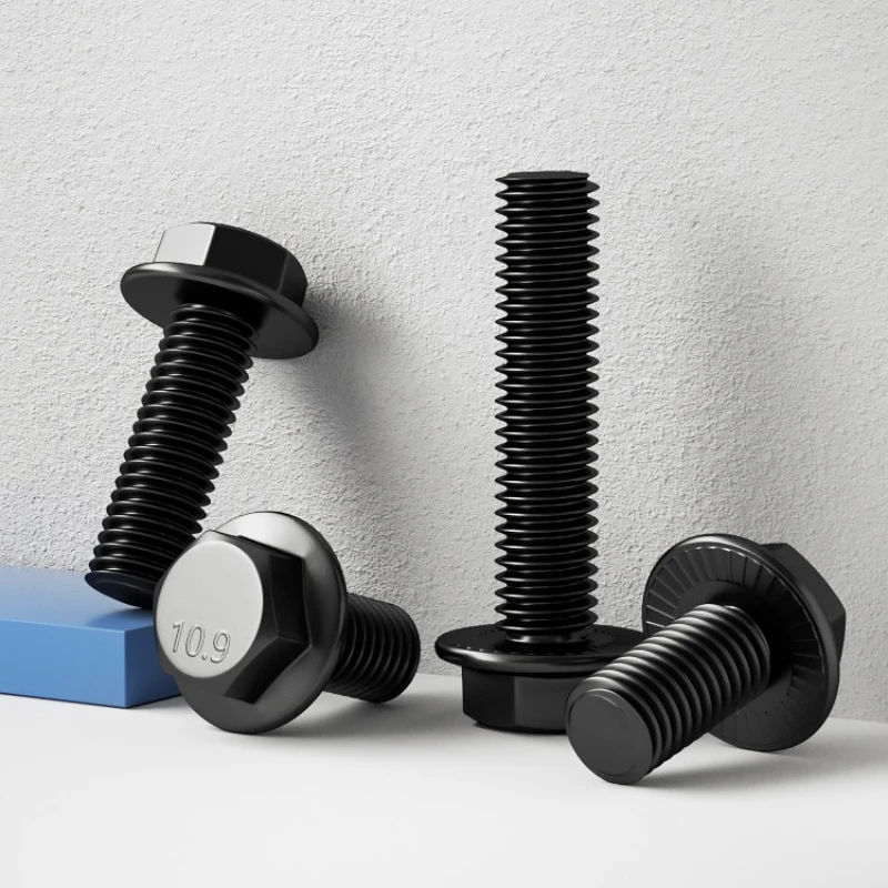 Description Picture 3 of itemM5 M6 M8 M10 Grade 10.9 Black Carbon Steel Outer Hexagon Flange Bolt Hex Flange Cap Screw Bolt Fastener