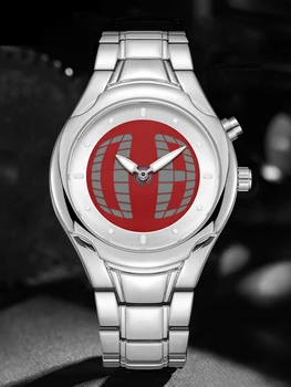 Orologio al Quarzo da Uomo, con Doppia Batteria e Doppio Movimento, Display Elettronico, Quadrante Rotondo, Resistente all'Acqua e Luminoso per la Notte
