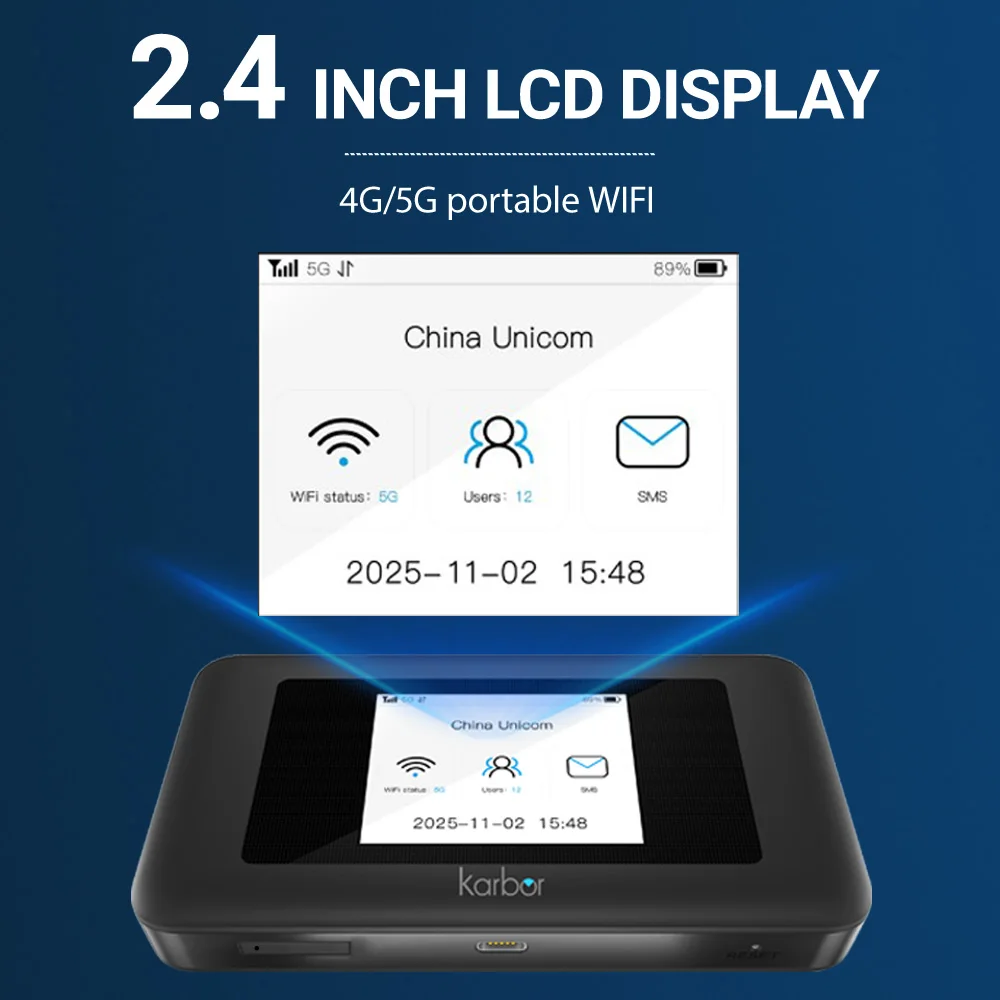 카르보르 MF511 5G 포켓 와이파이 라우터 모바일 무선 와이파이 (SIM 카드 슬롯 포함) 5G 휴대용 와이파이