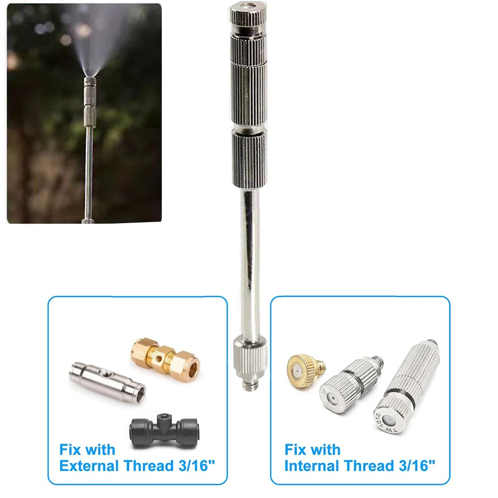 20cm 3/16" Flexible Mister Nozzle Extensions, Brass Mist Rod Bendable Extended Pole 10/24 UNC for High Pressure Misting Fittings 4