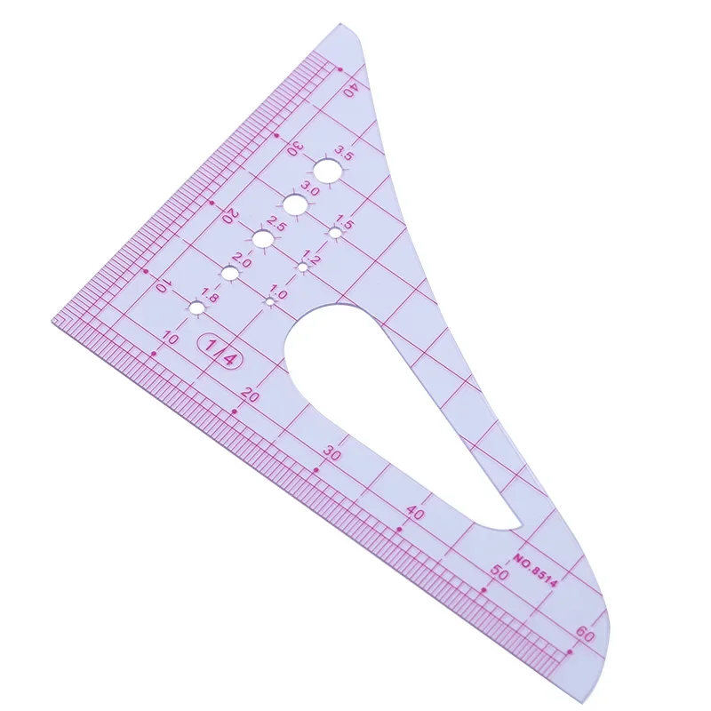 Description Picture 6 of itemTriangle Scale Cloth Design Ruler for Tailor Sewing, Cutting Tools, DIY Handmade, 1:4, 1:5, 1Pc