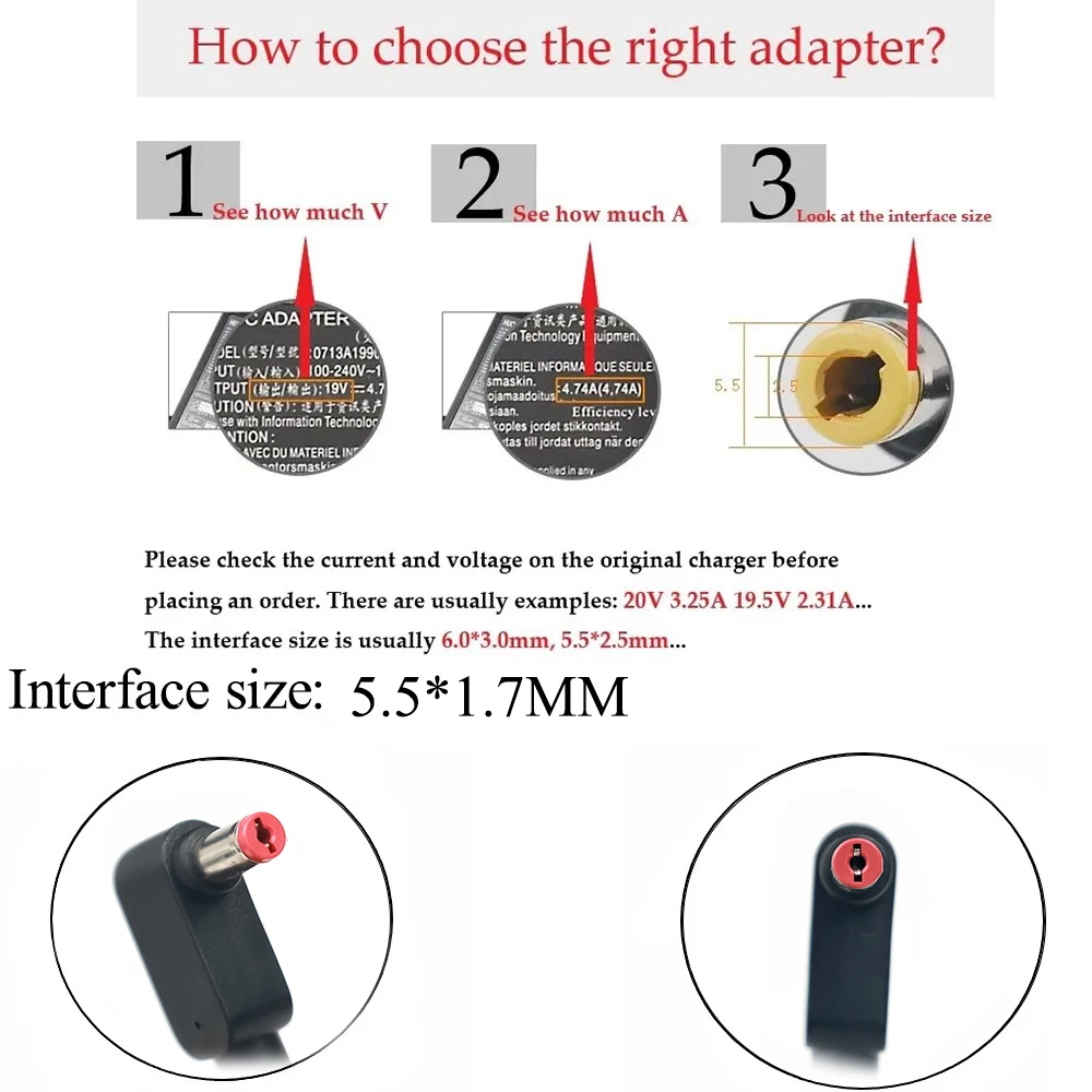 High-Power 180W AC Laptop Adapter Power Charger
