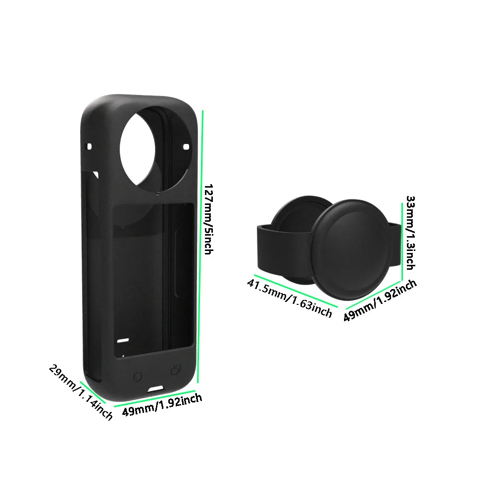 렌즈 캡이 있는 실리콘 커버 케이스, 스크래치 방지 보호대 케이스, Insta360 X4 용 모든 원형 보호 카메라 보호 액세서리