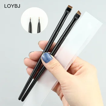 LOYBJ 1/2pcs Blade Makeup Brushes Angled Thin Eyebrow Brush Flat Fine Eyeliner Brush Professional Liner Brow Beauty Make Up Tool 2