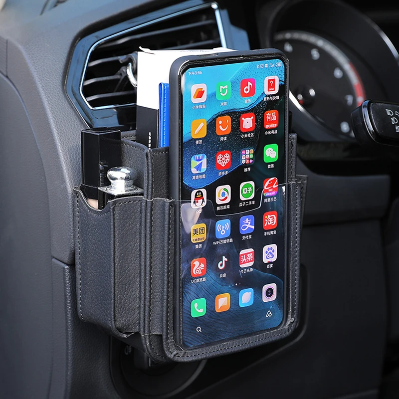 

Multi Function Car Storage Net Pocket PU Leather Car Organizer Storage Bag Pocket Mobile Phone Holder Internal Auto Accessories