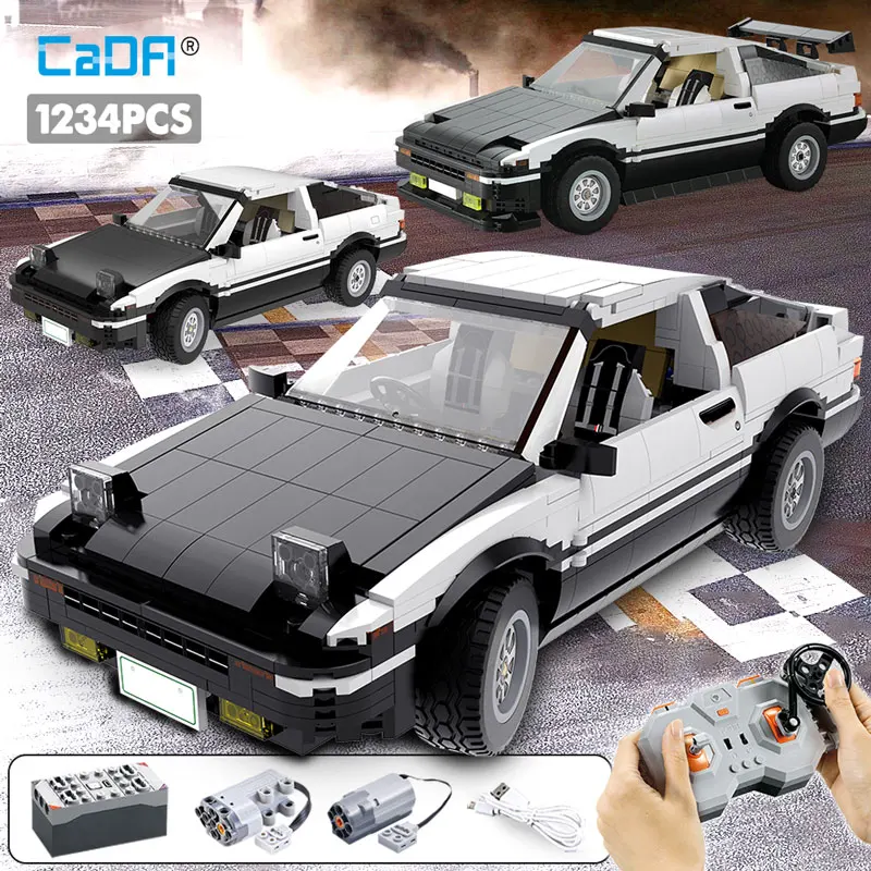 

Japanese Anime Initial D Takumi AE86 Trueno RC Car Model Building Blocks Kit CADA Bricks Toys for 8+ Age Kids & Adults