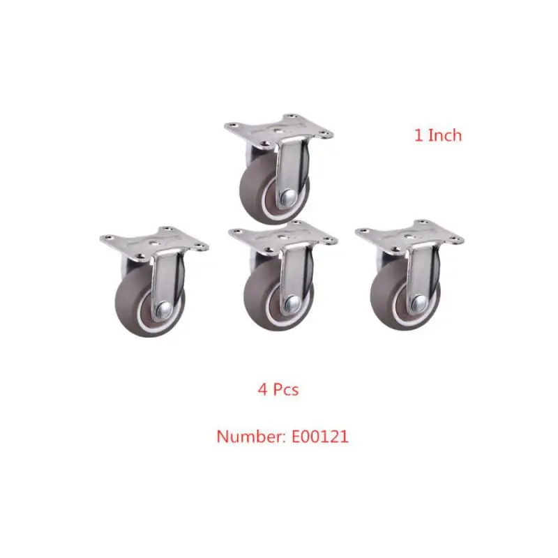 

4 Packs Casters 1 Inch Chrome Plated Tpe Directional Wheel Bearing, Mute Wear-resistant Rubber