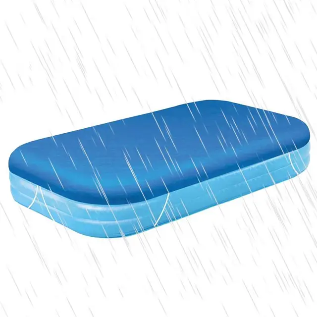 Téglalap Alakú Felfújható Medence Burkolat 120 X 72 Hüvelykes Négyzet Vízálló Védelmező Napelemek Fedele Tartsa Meg A Vizet