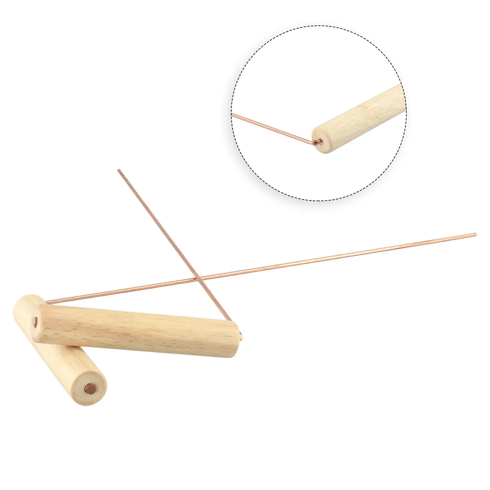 

2 Pack Copper Probe Rods Made of 99 9% Pure Copper Real Birch Wood Handles Tool for Divination and Mineral Exploration