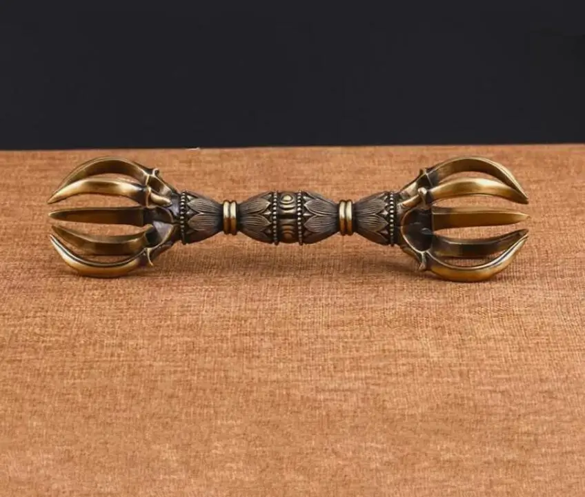 20.5cm 8" Copper Five-pronged vajra gokosho Tibetan buddhism artifact 5