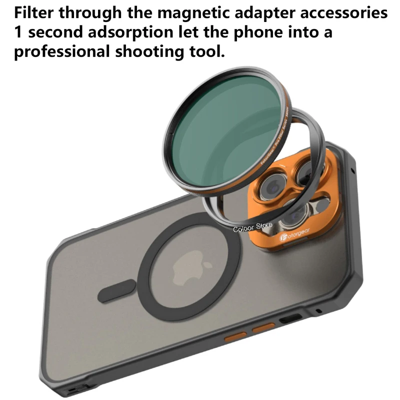 Fotorgear Magnetic Phone Filter Kits with Metal Protective Phone Case for iPhone14 Pro Max Plus