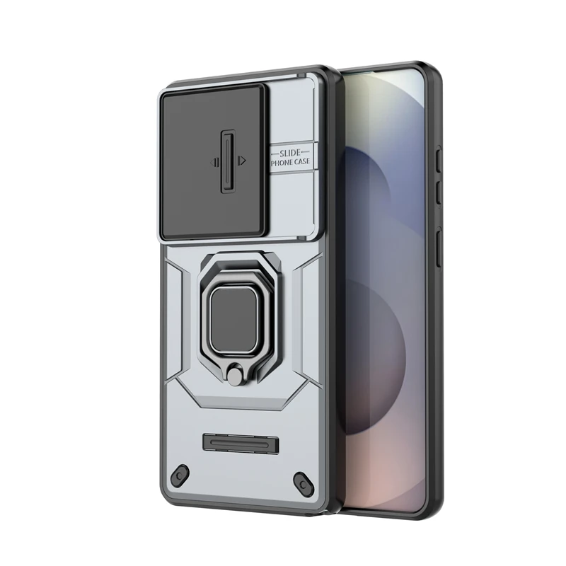 Enhanced Lens Sliding Window Shockproof Phone Holder with Magnetic Protector Cover