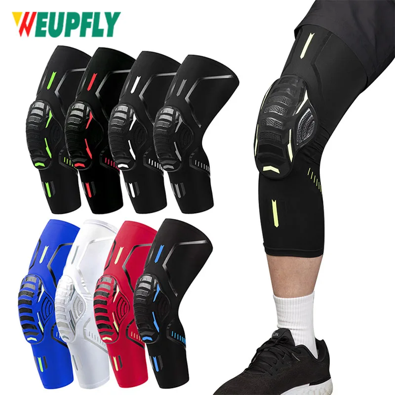 1Pcs WEUPFLY Outdoor Basketball Football Riding Protective Gear Sports Knee Pads Guard Sleeve Cover Honeycomb Leg Compression