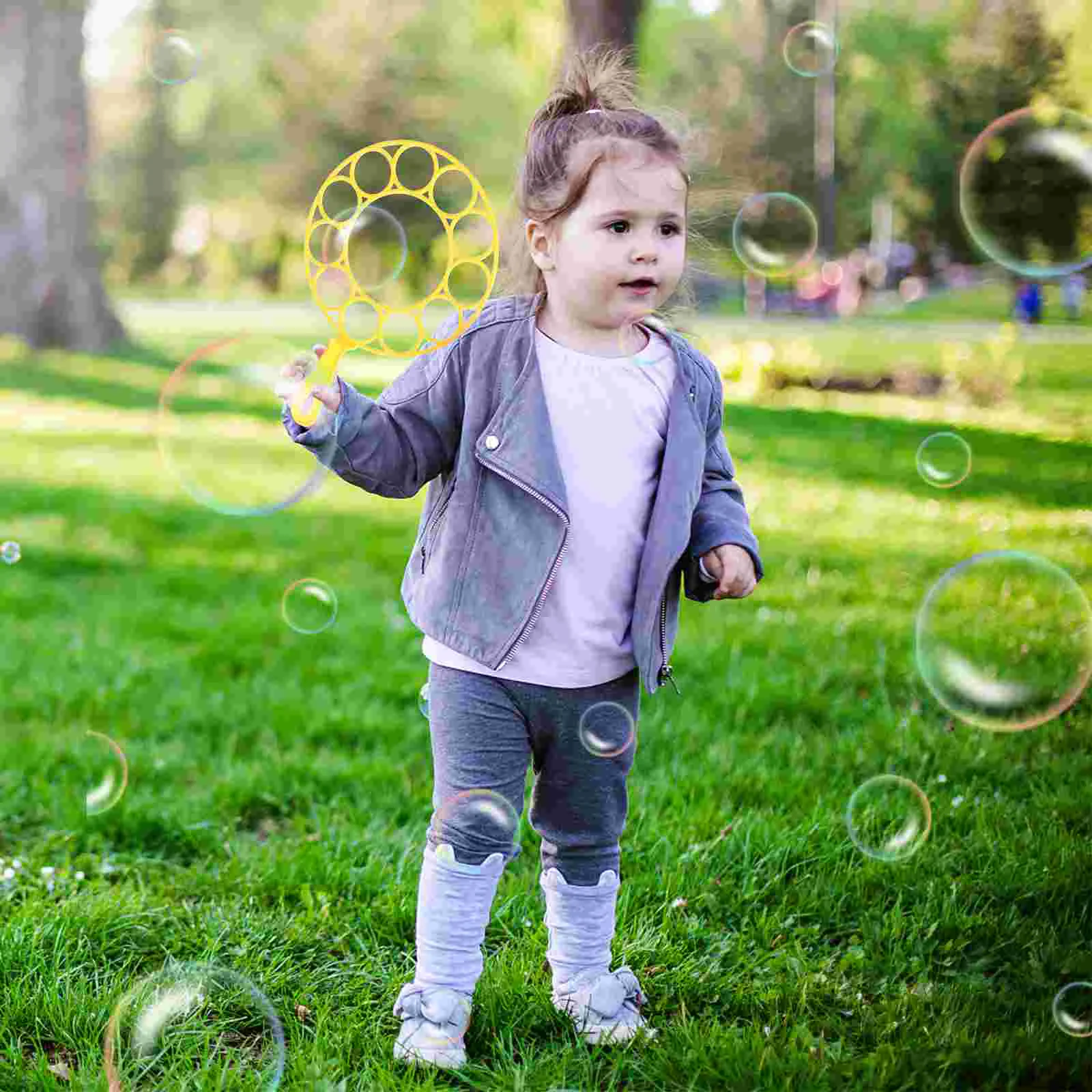 3 Pcs Kids Bubble Machine Outdoor Toy Sets Blowing Soap Tools Wand Bubber Toddler 5