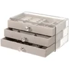 Drawer Jewelry Organizer Acrylic Velvet Jewelry Storage Box Stackable Display Holder Multi-purpose Earring Necklace Bracelet Box 5