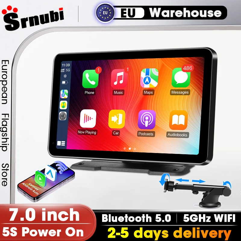 Srnubi – autoradio Carplay Android Auto, 7 pouces, WIFI 5G, lecteur vidéo multimédia, Bluetooth 5.0, Plug and Play, Navigation automobile 1 Srnubi – autoradio Carplay Android Auto, 7 pouces, WIFI 5G, lecteur vidéo multimédia, Bluetooth 5.0, Plug and Play, Navigation automobile 1