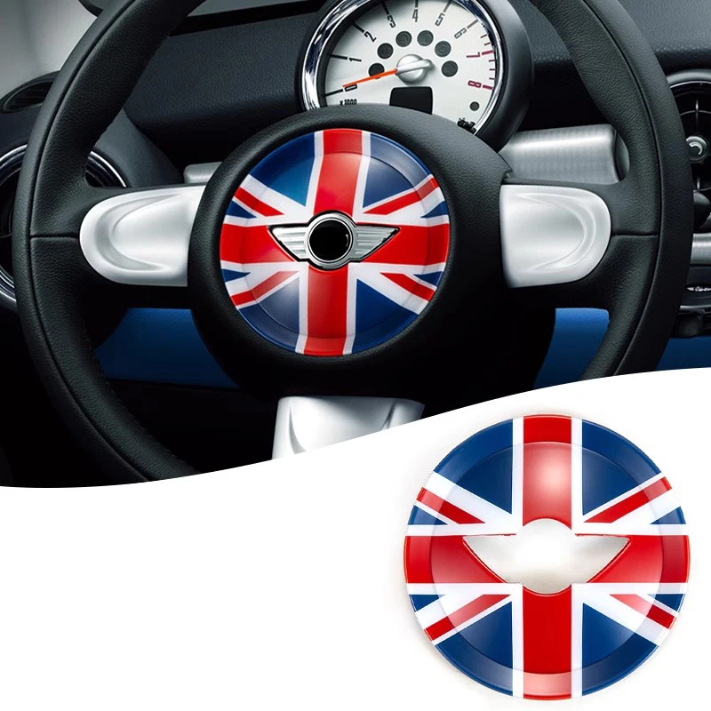 

Центральные наклейки на рулевое колесо Union Jack, наклейки для MINI Cooper S One JCW R55 R56 R57 R58 R59 R60 R61, аксессуары для интерьера автомобиля