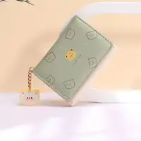 Short Ladies Wallet Fashion Cartoon Coin Purse Student Women Soft PU Leather Bifold Wallet Daily Match Plain Pattern Buckle 2