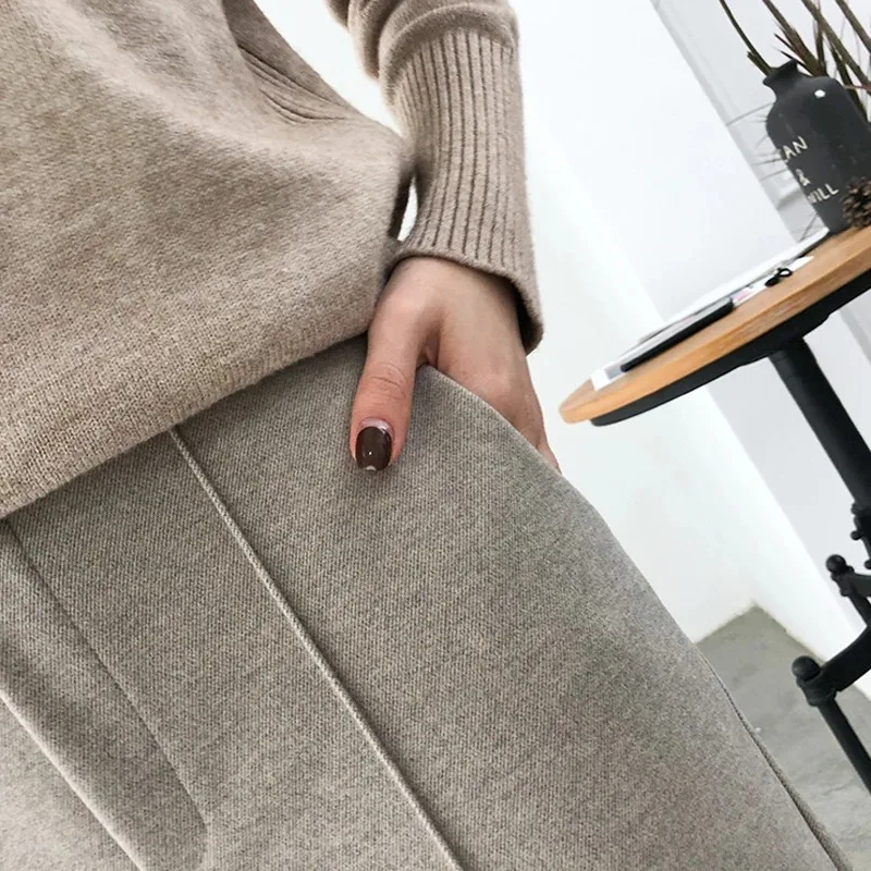 New Autumn and Winter Women's Thickened Harlan Pants Fashion Casual Elastic Waist Nine-point Pants Radish Pants 6648