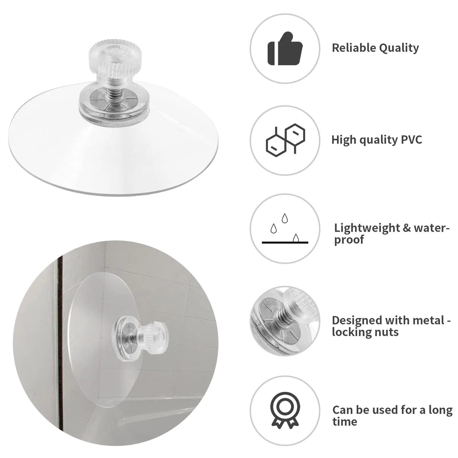 Suction Cups 10 Pcs Clear Suction Cups PVC Vacuum Suction Cup Holder Plastic Cups with Screws for Bathroom Kitchens Offices