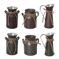 Durability Metal Gardening Can Rustics Milk Can Flower Holder Decoration 6XDE 2