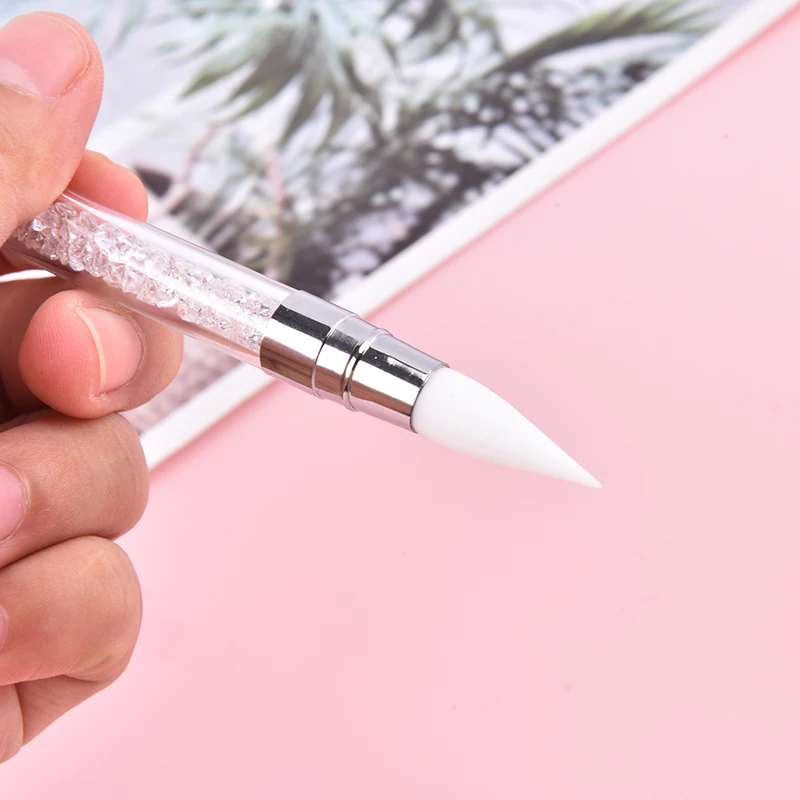 1pcs Dual-Ended Nail Art Silicone Sculpture Pen Nails Art Tools Carving DIY Painting Glitter Rhinestone Acrylic Manicure Dotting