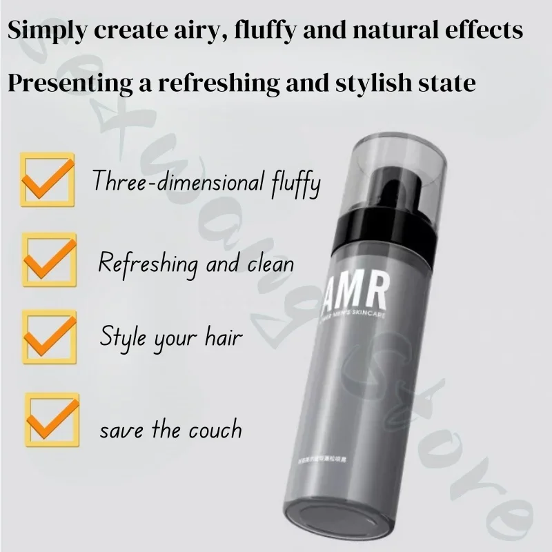 AMR hair fluffy water styling leave-in spray to remove oil, fresh fragrance, long-lasting styling for men 120ml