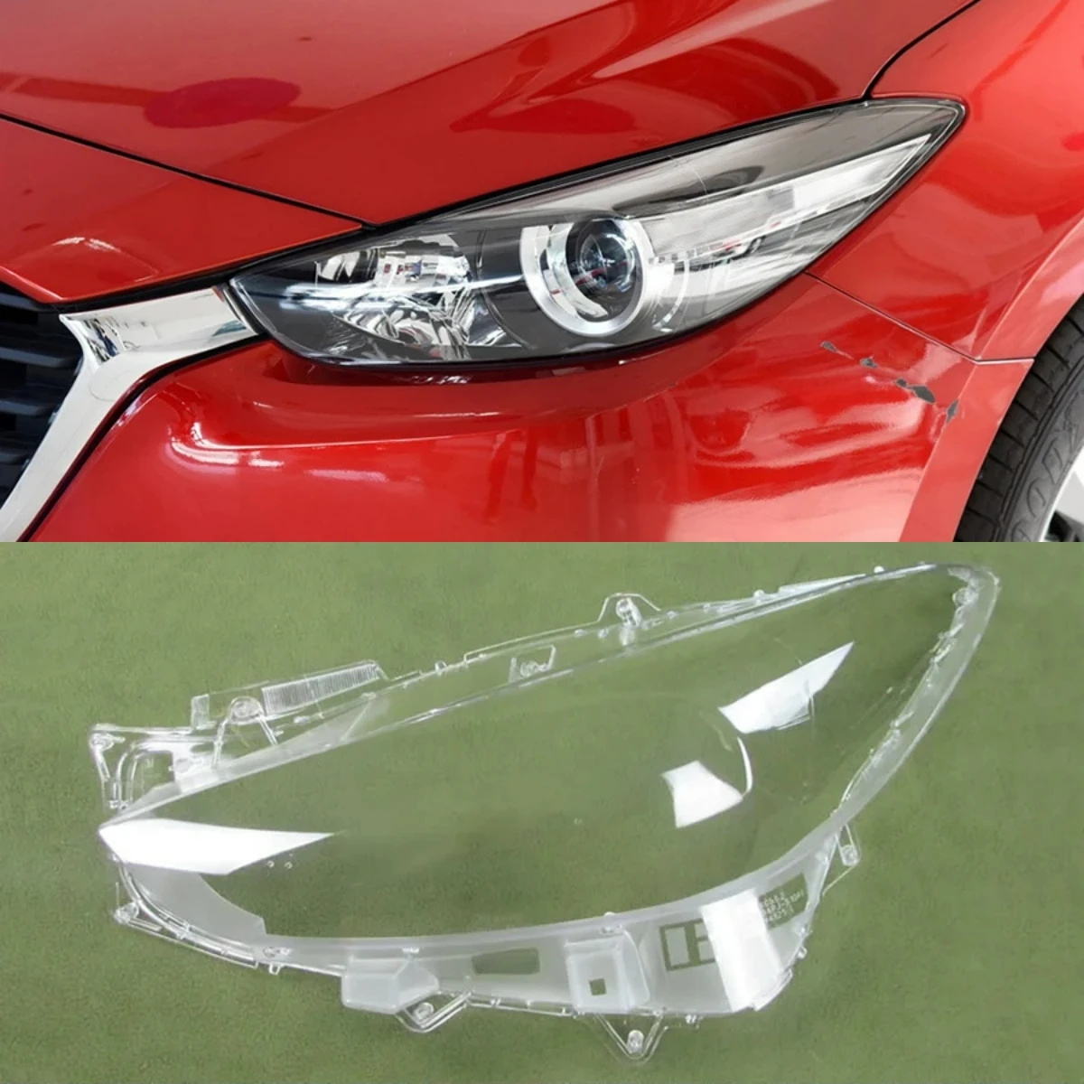 

For Mazda 3 Axela Halogen Headlamp Transparent Shell Lampshade Lamp Shade Front Headlight Cover Lens Plexiglass 2017 2018 2019
