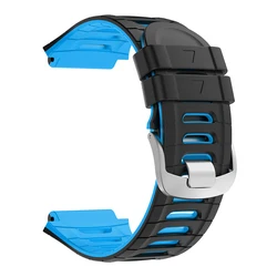Versatile Silicone Sports Watch Strap - Adjustable and Soft Watchband Accessory (Black Blue)