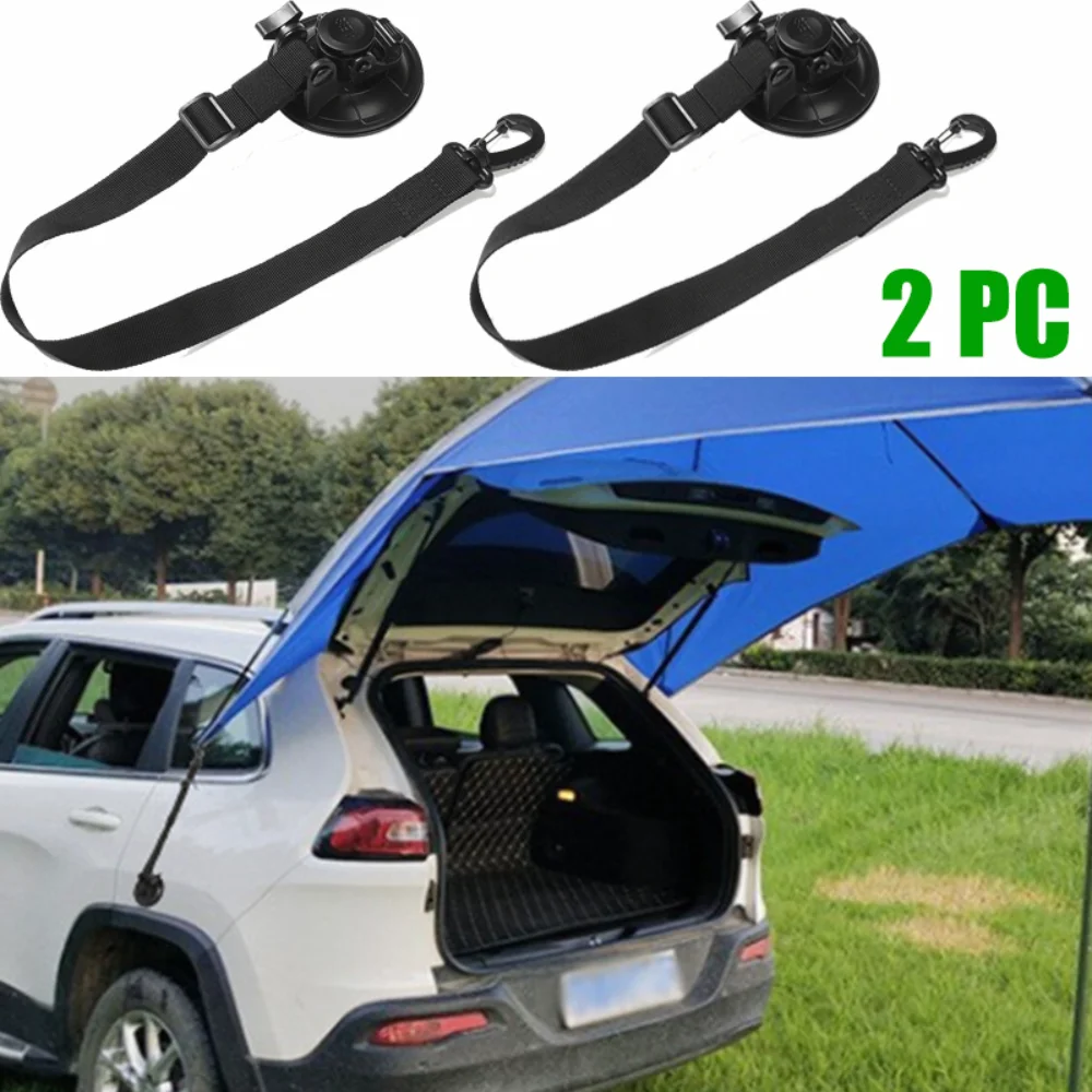 2PC Outdoor Car Tent Suction Cups Buckle Adjustable Awning Anchors