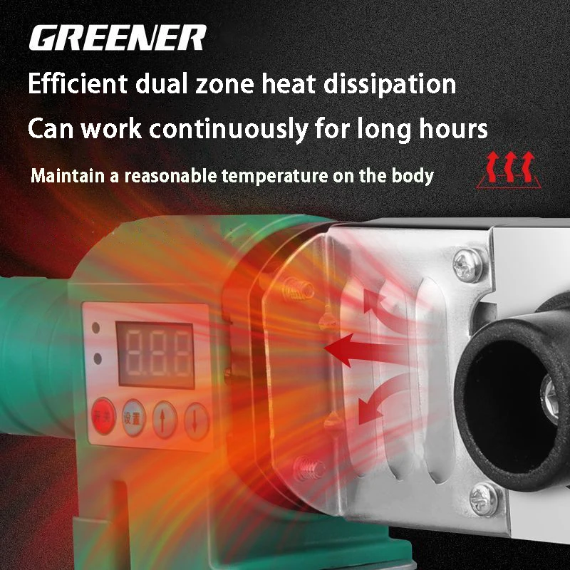 GREENER Tube Welders High Power Water Tube Hot Melt Machine Electronic Display Temperature Control Plastic Water Pipe Soldering 3