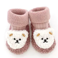 0-18Months Newborn Baby Bear Cotton Booties Winter Non-Slip Sole Toddler Boys Girls First Walkers Infant Warm Fleece Snow Boots 2