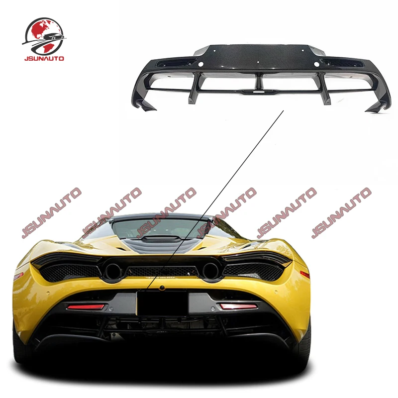 Real Carbon Fiber Body Kit For Mclaren 720S Oem Style Diffuser Rear Bumper Lip Car Accessories For 2017-2021 720S Coupe