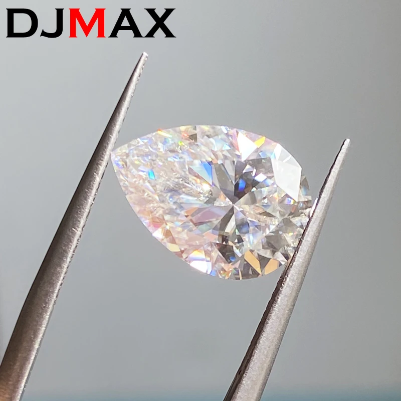 Djmax 0.56ct Rare Pear Cut Moissanite Loose Stone Real D Color Vvs1