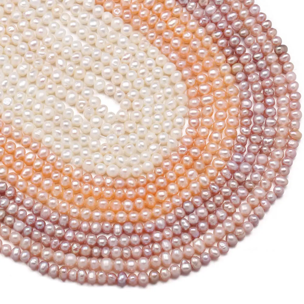 Natural Pearl Real Freshwater Pearls Beads Baroque Loose Spacer Beads 3-4mm For Jewelry Making DIY Bracelet Neckalce Accessories