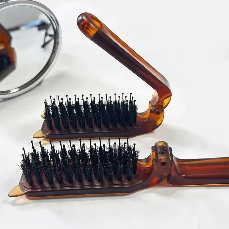 Pig Mane Hair Combs Head Styling Massage Combs Women Portable Folding Anti Static Hair Brush for Barber Styling Accessories