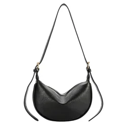 Luxury Women's Large Capacity Crossbody Handbag - Soft, Solid, Vintage Design (Black)