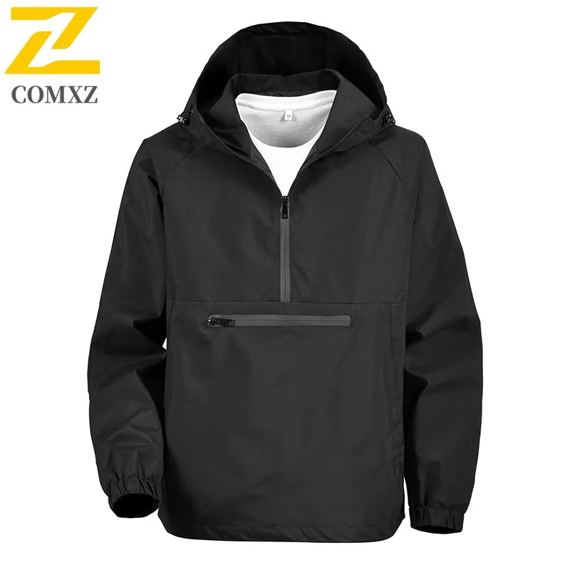 EIAO Autumn Men's Hooded Windbreaker Multiple colors Casual Coat Waterproof Windproof Jacket for Hiking Camping Fishing Workwear
