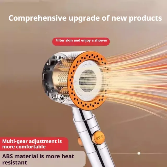 5 โหมดห้องน้ําหัวฝักบัวแบบพกพาแรงดันสูงที่มีประสิทธิภาพ Rain ShowerHead ป้องกันการระเบิดและ DROP-proof Universal ชุดฝักบัว 2