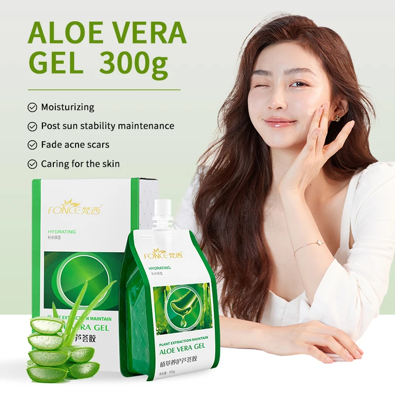 FONCE Organic Pure Aloe Vera Gel 300g Moisturizing Sunburn Soothing Lotion