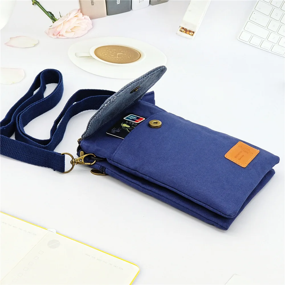 Cotton Canvas Women\'s Shoulder Cross-body Bag Brands 2023 Ladies Mini Handbag Female Small Phone Purse Money Pouch for Girls