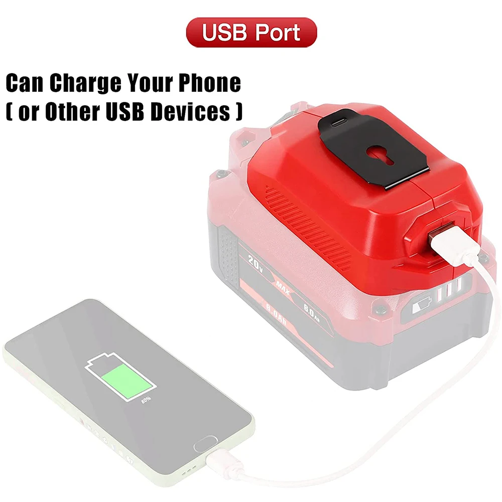 Fast Charging Adapter For Craftsman 20V CMCB202 Battery Power Bank with USB output interface (NO Battery) battery adapter for craftsman 14 4 20v max lithium ion battery with dual usb led work light charger 12v dc port power source