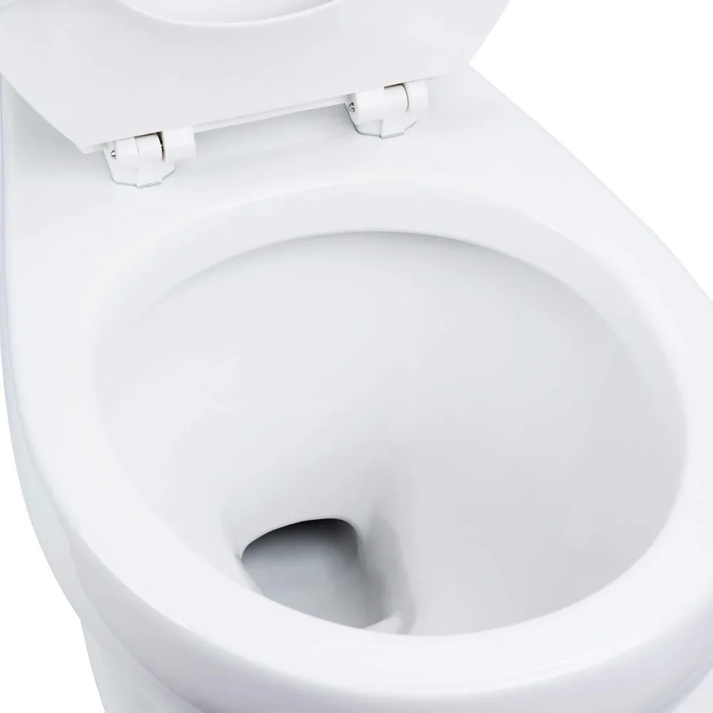 Two-Piece High Efficiency Toilet with Round-Front Chair Height Bowl - Includes Toilet Seat and Wax Ring Kit,  squat potty 2